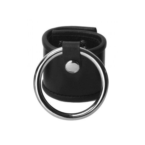Leather Ball Stretcher with Cock Ring – Sex Toys | The Chain Gang