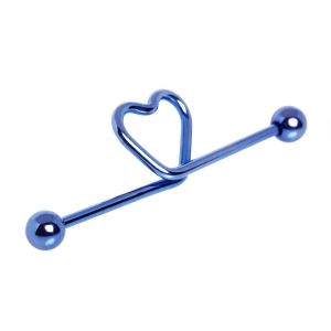 Clearance - PVD Coated Heart Industrial Barbell